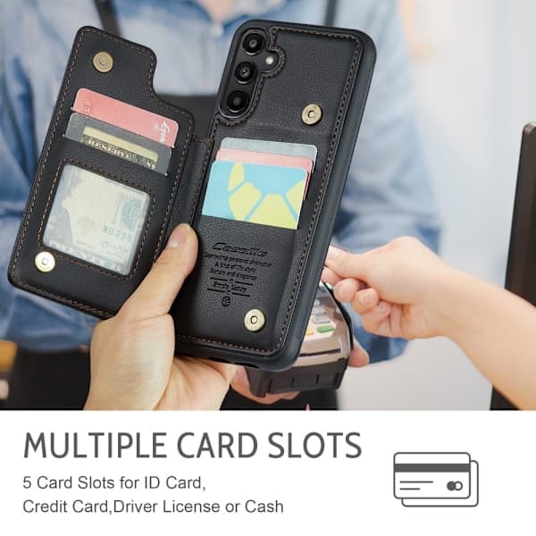 Caseme Wallet Case med stativ til Samsung Galaxy A36 5G / A56 5G - Sort[JUN]