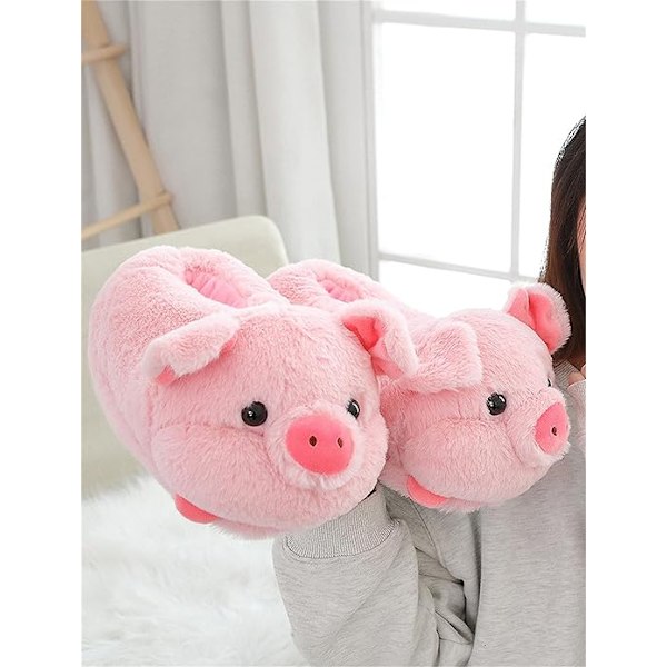 Damtofflor Söta Gristofflor Tecknade Tofflor Djurtofflor Varma Tofflor Storlek 36-44 samma Pink A
