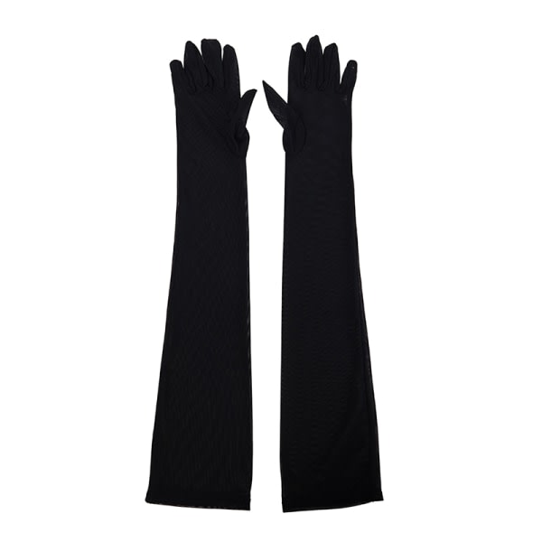Mode kvinnor Svarta långa handskar över bröllop Sexiga handskar Bla