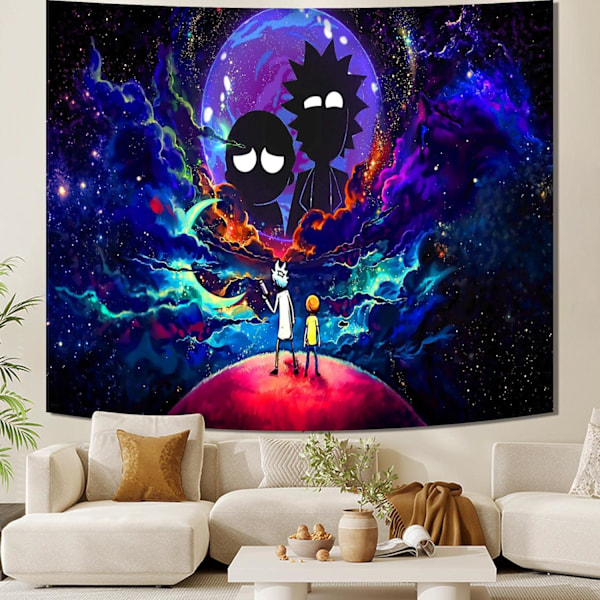 51''x60'' Romveggteppe med Hippie Anime-plakat for soverom Estetikk Morsom Galaxy Star Romdekor Flagg Veggdekorasjon