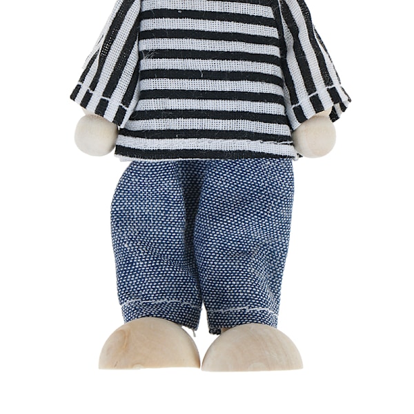 Dockhusfamilj dockor små trä leksak set figurer klädd cha C C