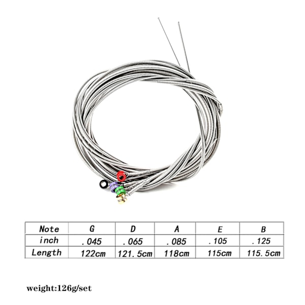 4-strengers elektrisk bassstreng, 0,45 mm-1,05 mm rustfritt stål elektrisk bassstrenginstrument bass DIY reparasjon bassdeler 0.14 5
