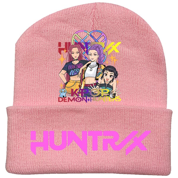 K-POP Demon Hunter Mössa, Stickad Vintermössa för Vuxna[JUN] One size Black - 10