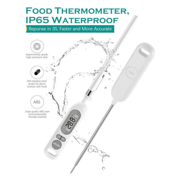 Digitalt matlagningstermometer, omedelbar avläsning kökstermometer fo