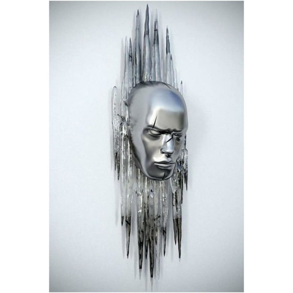 Set av 3 modern konst affischer, 3D Metal Figur Art Love Heart