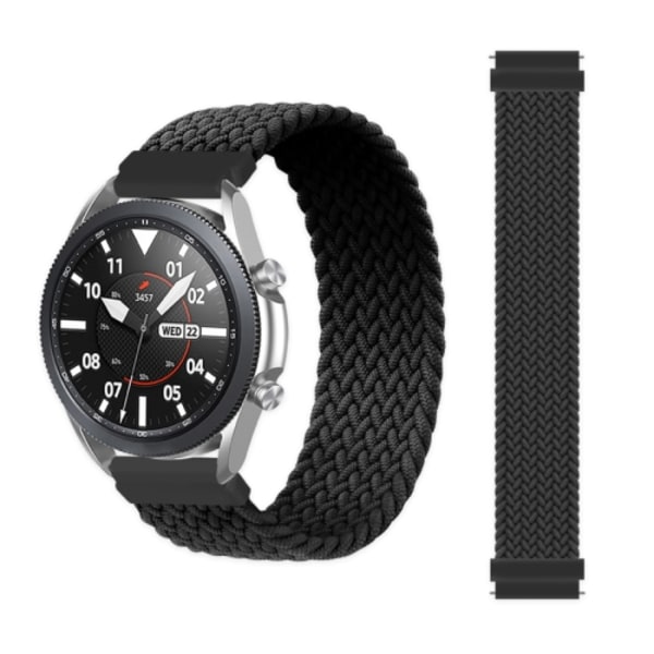 Garmin Vivoactive 3:lle säädettävä nailonpunottu joustava ranneke, musta 155mm Black