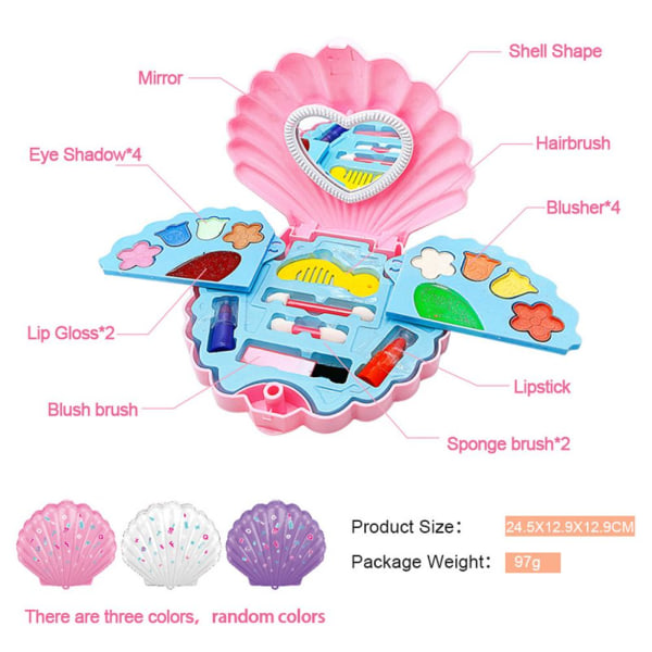 Set för flickor Barn Kosmetisk Skönhet Sminkväska Case Toy Kit Pr pink onesize
