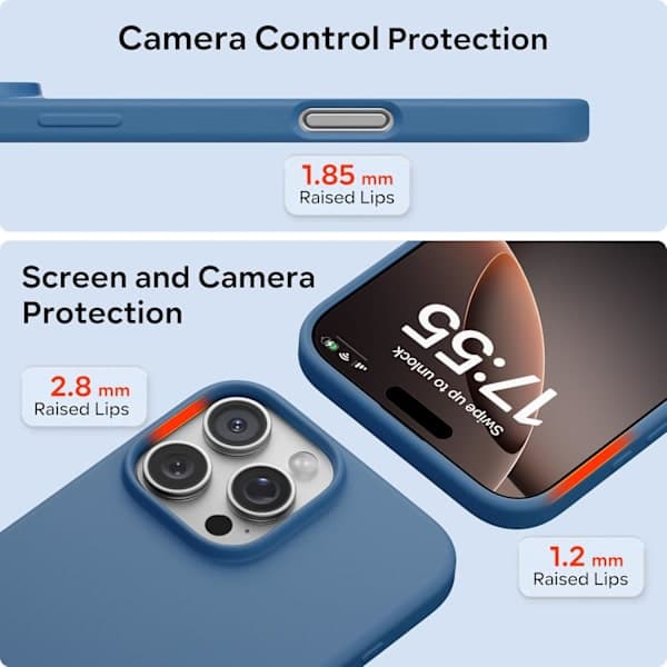 iPhone 16 Pro Case Liquid Silicone, Shockproof Case Compatible with iPhone 16 Pro Case Soft, Full Protection Case (Blue) Blue iPhone 16 Pro Blu iPhone 16 Pro Blue