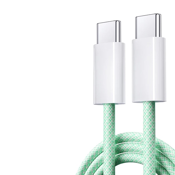 2023 Original USB C-kabel for iPhone 15 Pro Max iPad PD 65W 45W 25W Turbo Ladekabel Type C Hurtiglader for Samsung S23 S22 Grønn Grønn Green 1m