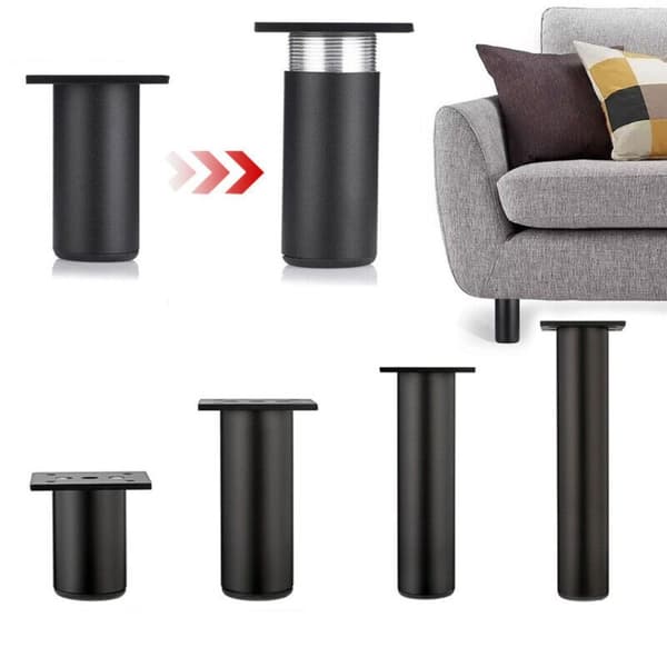 4-pak sorte møbelben i metal 8 cm [JUN] 8cm Black