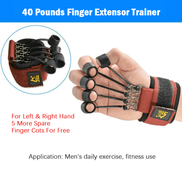 20/40/60lbs Finger Hand Extensor Trainer Exerciser Hand Rehabil Red