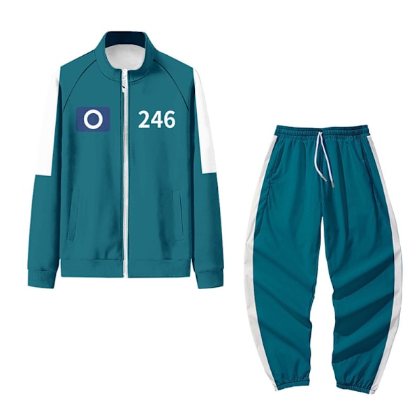 Squid Game Spillerkostume, Træningsoverall til Fest Maskerade Cosplay Kostume Blå 246 Blue 246 4XL