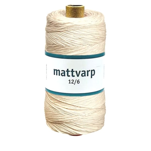 Extra stark Mattvarp 12/6 Oblekt 500 gr / rulle - 100% ekologisk bomullsmattvarp Natur beige one size