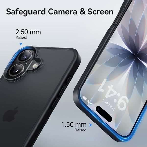 Matte Finish Slim Hard Case Kompatibel med iPhone 17 - Sort[JUN]