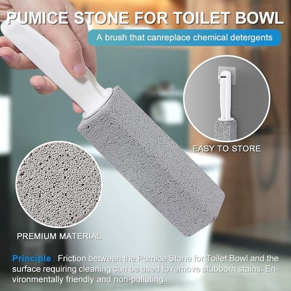 3-pack Pumice Stone for Toilet Cleaning with Extra Long Handle