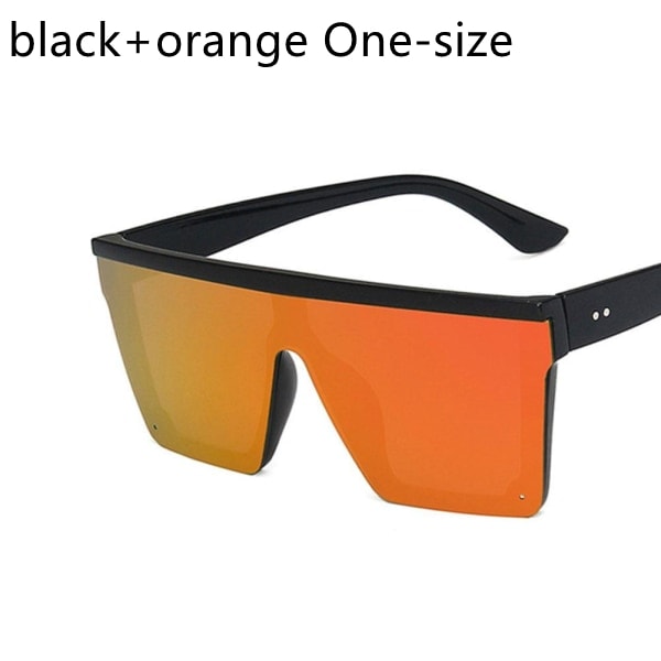 Uuden tyylin naisten aurinkolasit neliönmuotoiset ylisuuret ylelliset black+orange