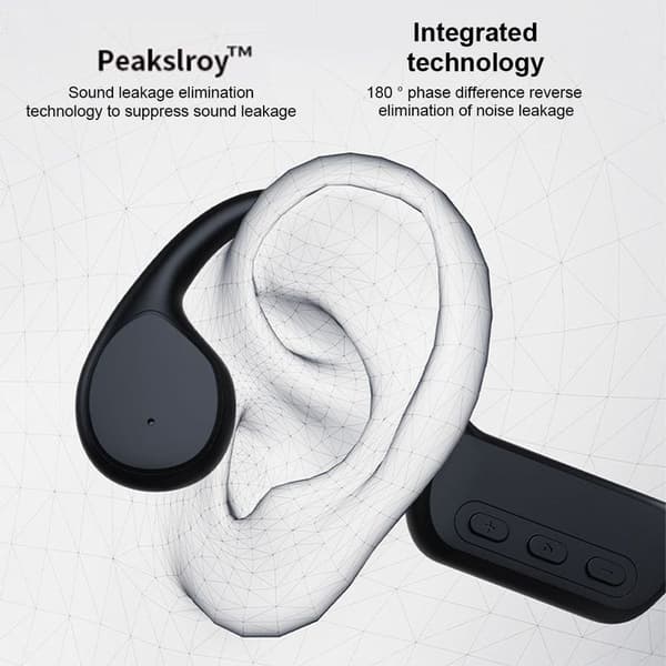 Bluetooth Bone Conduction Hovedtelefoner - IPX8 Vandtæt til Svømning, Sort[JUN]