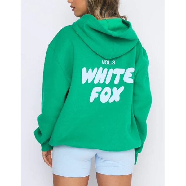 Varm genser 2-pakkssett bokstaven VOL.3 HVIT Fox New Top Hoodies grønn green L#