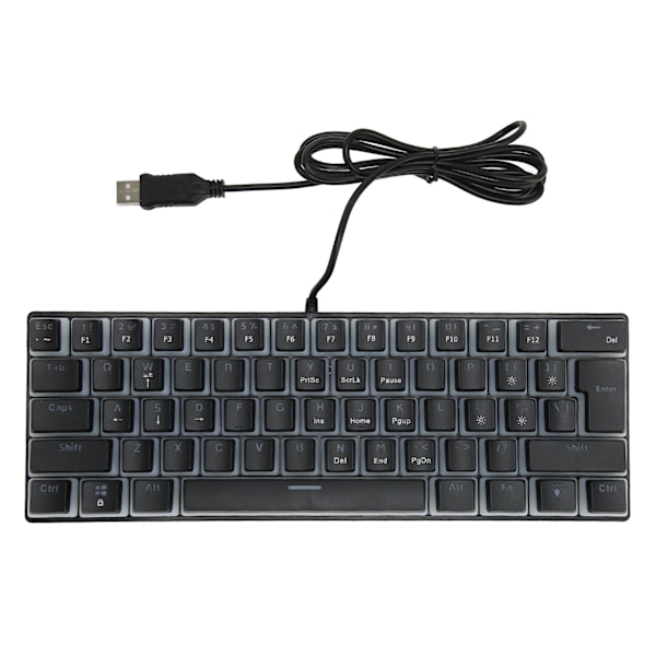 Mekaniskt tangentbord 61-tangenter RGB-belysning Blå Switch Ergonomisk 60 % kompakt speltangentbord för Win