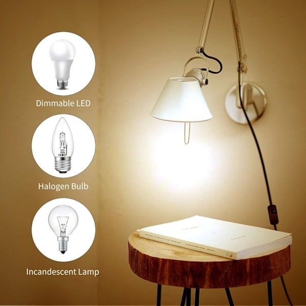 Dimmable Dimmer Switch 1W-150W LED Dimmable Bulbs On/Off AC220-240V Inline/Intermediate 1W Silent (Wire Loop with Rotary Control)[JUN]