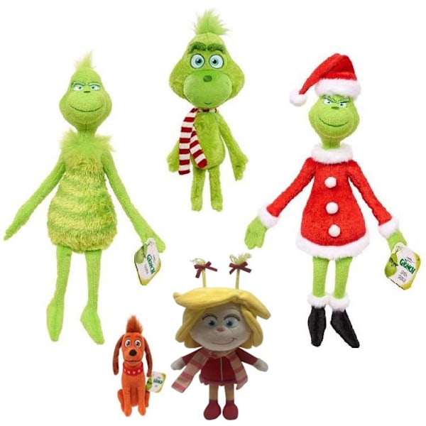 Mub - Jul Grinch Plysch Leksak Grön Hårig Grinch Barn Tecknad Docka The Grinch