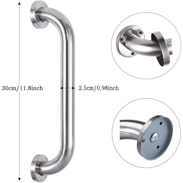 2-osainen kädensija vanhuksille Kylpyammeen kädensija Seinälle asennettava kädensija