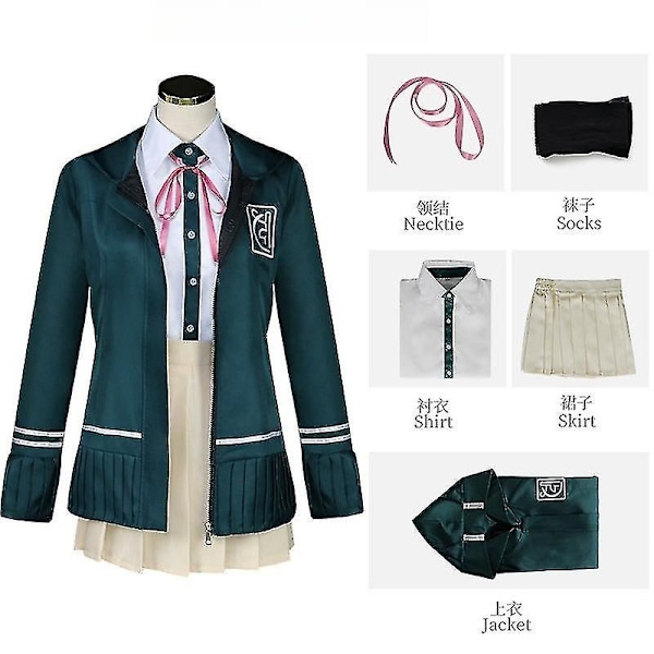 Danganronpa Chiaki Nanami Cosplay Kostymset med Peruk för Halloween Karneval[JUN] Costumes with wigs L