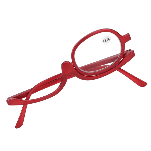 Forstørrelsesbriller Makeupbriller Enkeltlinse Roterbare Fashion Makeupbriller til kvinder Rød (+3,00 )