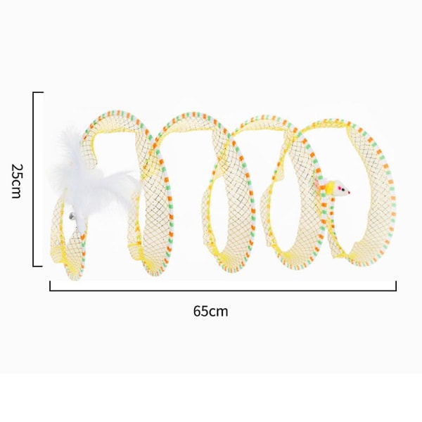 Elastiske spiralformede kattetunneller legetøj letvægts katteleg tunneller pla Blue
