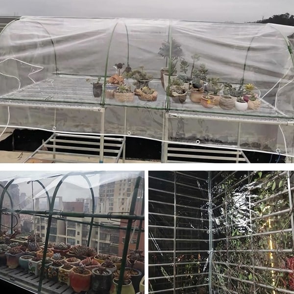 Transparent Vattentät Presenning, Hållbar Dammtät med Snöre 1.2x1.5m