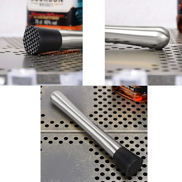 Cocktail Muddlers - Rostfria drinkmuddlare och 29,7 cm blandningssked professionella barverktyg