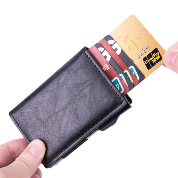 Kompatibel AirTag Wallet kreditkortshållare för män, svart, 1 st