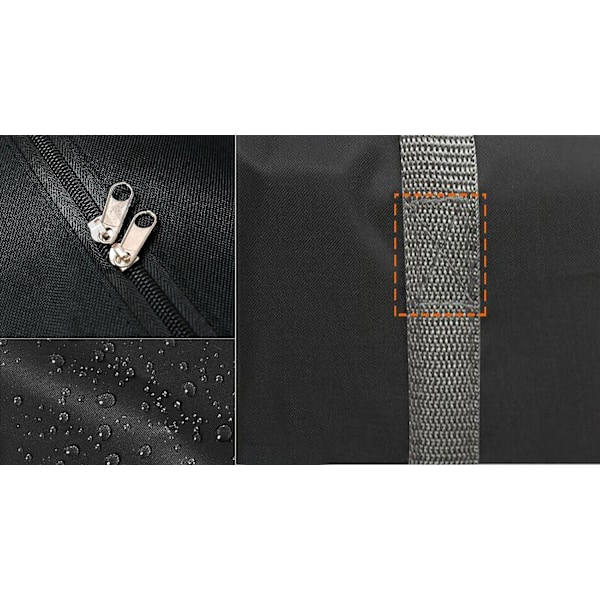 190L kestävä musta ylimääräinen säilytysmuuttokassi Black 100L