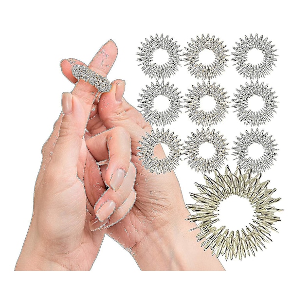 10 st Spiky Sensory Finger Rings Silent Stress Reducer And Massager (dp)