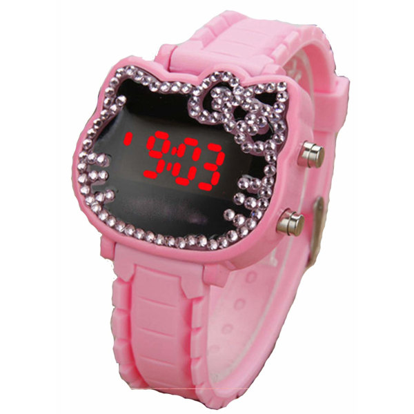 Utomhussport elektrisk watch rosa silikonrem quartz wat