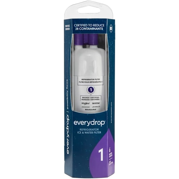 Whirlpool Everydrop Isvann-kjøleskapsfilter 1, EDR1RXD1, enkeltpakning, lilla