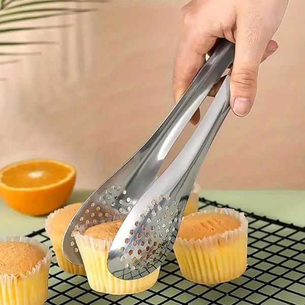 2 stycken 18 cm silverfärgade mattänger - Serveringstänger i rostfritt stål för bufféer, sallader, grillar och kök
