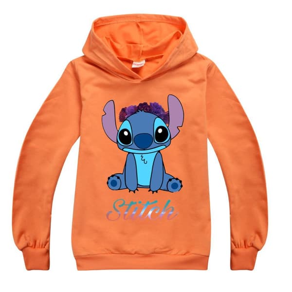 Lilo & Stitch Trykk Hettegenser - Svart[JUN] Black 160cm