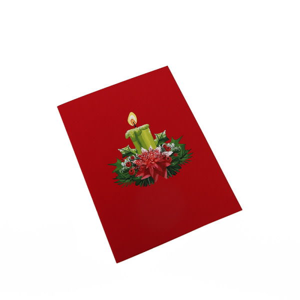 3D-julekort, popup-julekort, foldede tredimensionelle lykønskningskort (julelys)