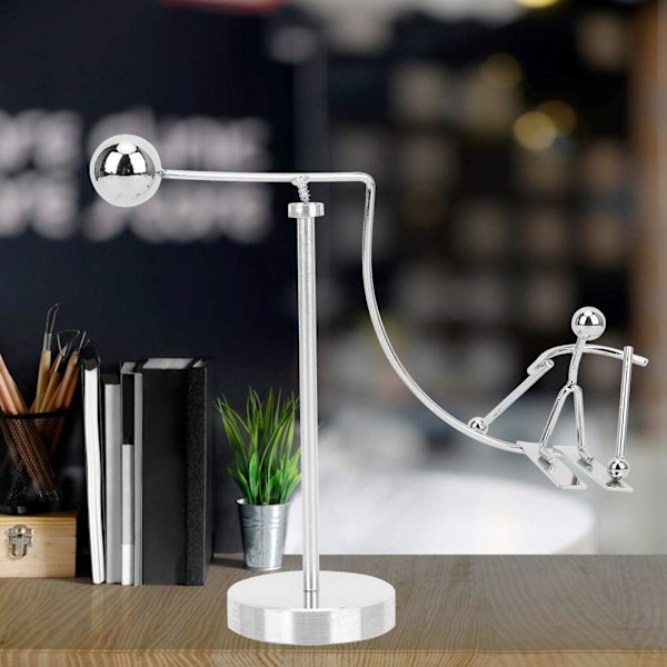 Newtons Pendul Vugge Balance Bold Newtons Vugge Pendul Skrivebordsornament Newton Vugge Balance Bold til Hjemmekontor Skrivebordsdekor (Ski)