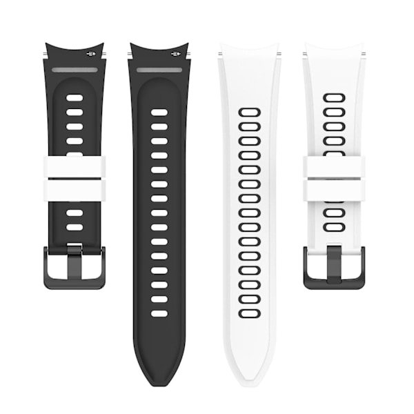 Silikonarmband till Samsung Galaxy Watch 4/5/6 40/44mm / Watch6 Classic 43mm 47mm / 5 Pro 45mm White    Black