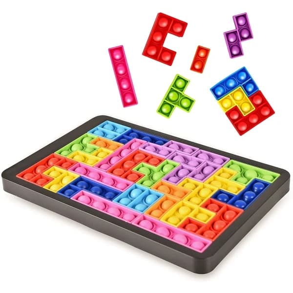 Tetris Pop It Fidget Legetøj / Multifarvede Minds Stil 1[JUN]