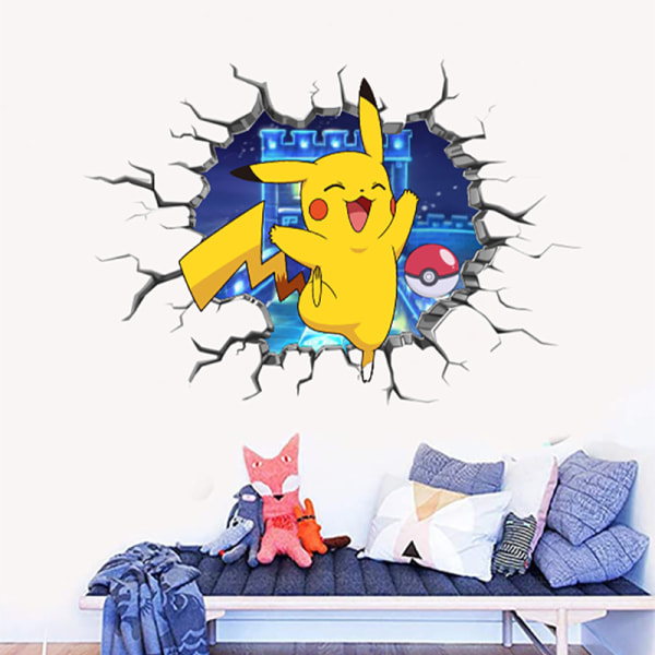 40*55 cm anime-väggdekal Pikachu-klistermärke pojkrum