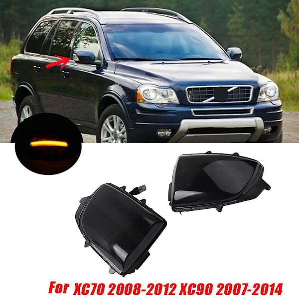 Dynamisk LED blinklys spejlindikator til XC70 2008-2012 XC90 2007-2014