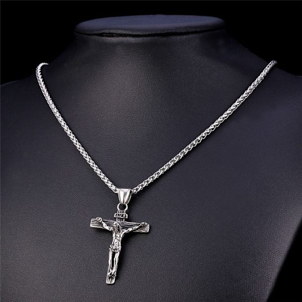 Korshalsband Jesus på korset legering hänge hängande hals smycken Gold