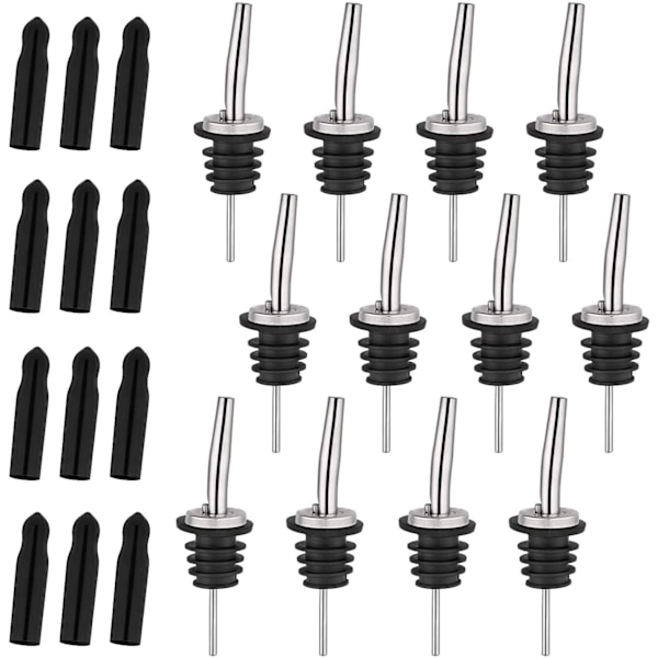 12-pack rostfria spritflaskepipetter med avsmalnande pip och långa dammskydd, oljedispenserpipetter för hällning