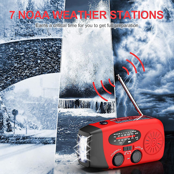 Nödradio med solceller och handvev