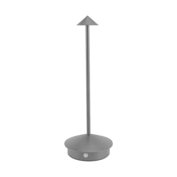 Aluminium LED-bordlampe, IP54-beskyttelse, innendørs-/utendørsbruk, Plug-in ladebase, H29cm, EU-kontakt - Corten-WELLNGS Gray