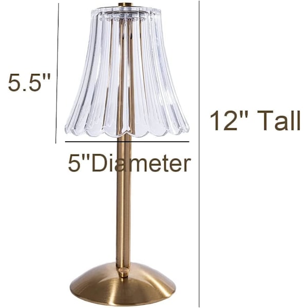 Trådlös LED-bordslampa, batteridriven bordslampa, dimbar LED-bordslampa, sänglampa, skrivbordslampa, bordslampa för vardagsrum, sovrum, 3 färger