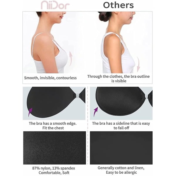 Itsekiinnittyvä rintaliivit olkaimettomat Sticky Silikonirintaliivit Push Up Näkymätön